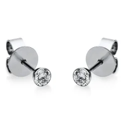 Ohrstecker aus 585 Gold Weißgold mit 2 Diamanten Brillanten 0,20 Ct. Zarge