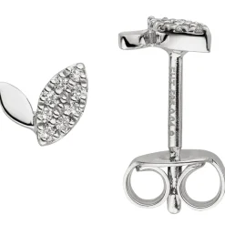 Ohrstecker aus 585 Gold Weißgold mit 16 Diamanten 0.08Ct Ohrringe