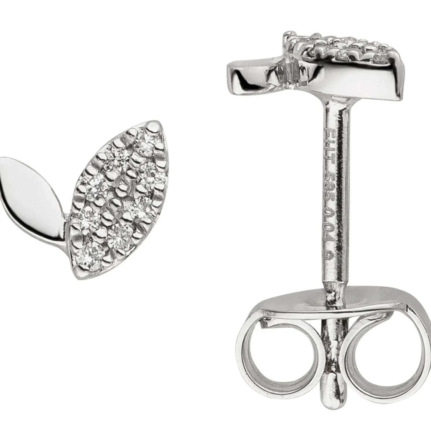 Ohrstecker aus 585 Gold Weißgold mit 16 Diamanten 0.08Ct Ohrringe