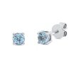 Ohrstecker aus 750 Gold Weißgold 2 Topase 0,62ct skyblue 3,8x3,8mm 4er-Krappe
