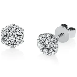Ohrstecker aus 950 Platin 14 Diamanten 1,04ct TW-SI B:7,9mm