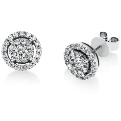 Ohrstecker aus 950 Platin 52 Diamanten 0,83ct TW-SI Ø9,3mm