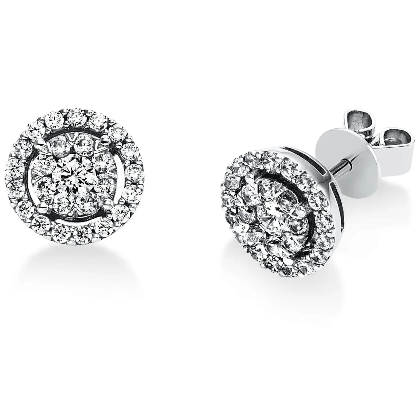 Ohrstecker aus 950 Platin 52 Diamanten 0,83ct TW-SI Ø9,3mm