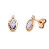 Ohrstecker aus 750 Rotgold 2 Amethyste 0,93ct pink 2 Brillanten 0,03ct TW-SI 9x5mm