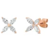 Ohrstecker aus 750 Rotgold 8 Diamanten Navette-Schliff 0,74ct TW-VSI 7,6x8mm