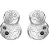 Ohrstecker aus 925 Silber mit Struktur 4 schwarze Zirkonia Ohrringe Ohrschmuck