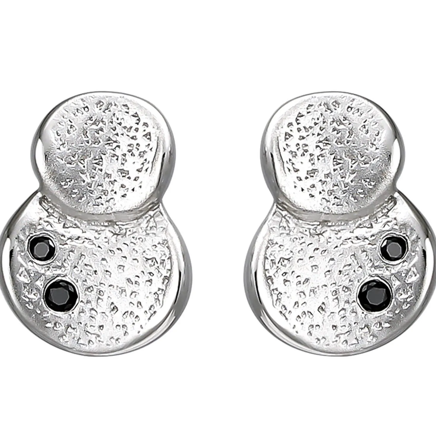 Ohrstecker aus 925 Silber mit Struktur 4 schwarze Zirkonia Ohrringe Ohrschmuck