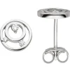 Ohrstecker aus 925 Silber rhodiniert Kreise mit 6 Zirkonia Ohrringe Ohrschmuck
