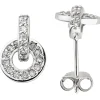 Ohrstecker aus 925 Silber rhodiniert mit 40 Zirkonia Ohrringe Ohrschmuck Damen
