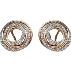 Ohrstecker aus 925 Silber rotgold vergoldet mit 92 Zirkonia Ohrringe Ohrschmuck
