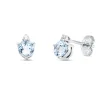 Ohrstecker aus 585 Weißgold 2 Aquamarine 0,92ct blau 2 Brillanten 0,07ct W-SI/PI