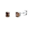 Ohrstecker aus 750 Weißgold 2 Diamanten Kissen-Schliff 0,71ct braun 4,9x4,5mm