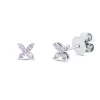 Ohrstecker aus 750 Weißgold 8 Diamanten Navette-Schliff 0,24ct pink 4,7x4,7mm