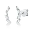 Ohrstecker aus 750 Weißgold 8 Diamanten Navette-Schliff 0,46ct TW-PI 13,7x4,7mm