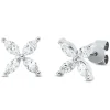 Ohrstecker aus 750 Weißgold 8 Diamanten Navette-Schliff 0,58ct TW-VSI 7,6x7,6mm