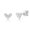 Ohrstecker aus 750 Weißgold 6 Diamanten Prinzess-Schliff 0,68ct TW-SI 5,5x6,9mm