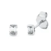 Ohrstecker aus 750 Weißgold 2 Diamanten Smaragd-Schliff 0,22ct TW-SI 3,7x2,6mm