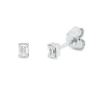 Ohrstecker aus 750 Weißgold 2 Diamanten Smaragd-Schliff 0,16ct TW-SI 3,6x2,7mm