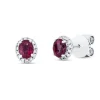 Ohrstecker aus 750 Weißgold 2 Rubine 1,1ct rot 28 Brillanten 0,1ct TW-SI 6,8x6mm