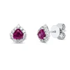 Ohrstecker aus 750 Weißgold 2 Rubine 0,78ct rot 24 Brillanten 0,29ct W-PI 8x7,3mm