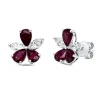 Ohrstecker aus 750 Weißgold 6 Rubine 3,03ct rot mit Diamanten 12,1x12,3mm