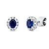 Ohrstecker aus 750 Weißgold 2 Saphire 0,65ct blau 24 Brillanten 0,2ct TW-SI 7x6mm
