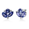 Ohrstecker aus 750 Weißgold 6 Tansanite 6,85ct blau 6 Brillanten 0,18ct F-VSI
