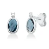 Ohrstecker aus 750 Weißgold 2 Topase 1,02ct London Blue 2 Brillanten 0,03ct TW-SI