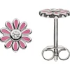 Ohrstecker Blumen rosa aus 925 Silber rhodiniert 2 Zirkonia Ohrringe für Kinder