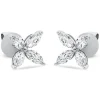 Ohrstecker Blumen 750 Weißgold 8 Diamanten Navette-Schliff 1,28ct TW-SI 9,2x9,2mm