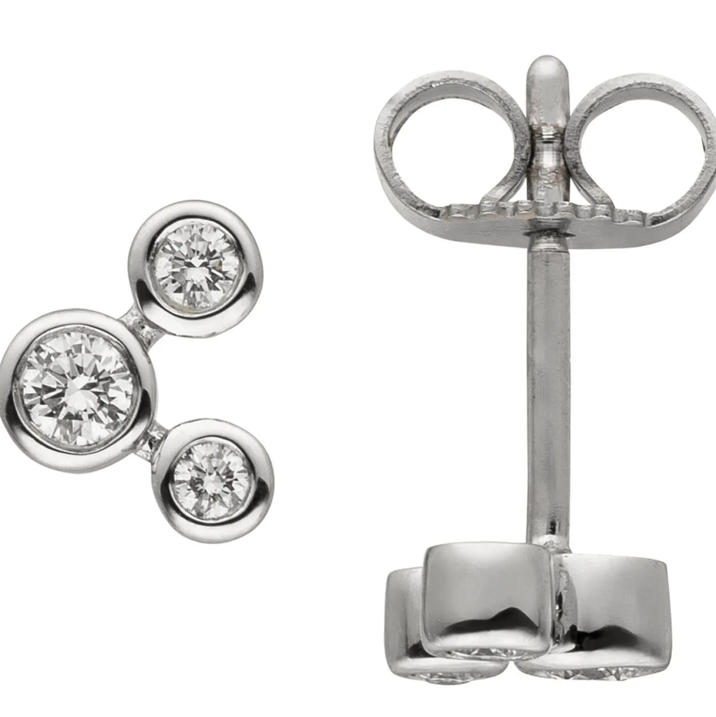 Ohrstecker 6 Diamanten Brillanten 0,16 Ct 585 Gold Weißgold Ohrringe
