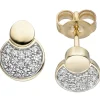 Ohrstecker Erde & Mond, weiße Zirkonia 333 Gold Gelbgold Goldohrringe Damen