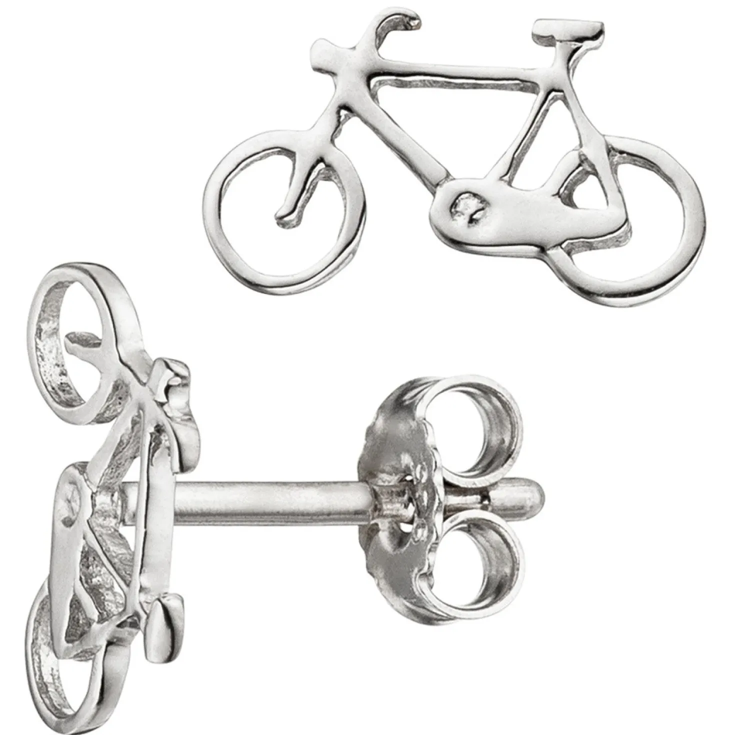 Ohrstecker für Kinder, Fahrrad Bike Rad, 925 Silber Ohrschmuck Kinderohrringe