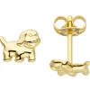 Ohrstecker für Kinder Ohrringe Goldohrringe Hund Welpe aus 333 Gold Gelbgold