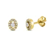 Ohrstecker 750 Gelbgold 2 Brillanten 0,02ct TW-SI 24 Diamanten 0,1ct TW-SI 6x4,7mm