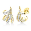 Ohrstecker 750 Gelbgold 62 Diamanten 1,53ct TW-SI 20,1x13,5mm Fassung rhodiniert