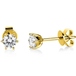 Ohrstecker 585 Gold Gelbgold 2 Diamanten Brillanten 0,50 Ct. 6er-Krappe Ø4,5mm
