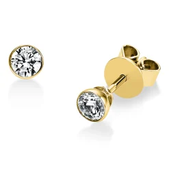 Ohrstecker 585 Gold Gelbgold 2 Diamanten Brillanten 0,40 Ct. Zarge Ø4,0mm