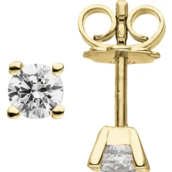 Ohrstecker 585 Gold Gelbgold mit 2 Brillanten 0,5 Ct 4,4mm Ohrringe