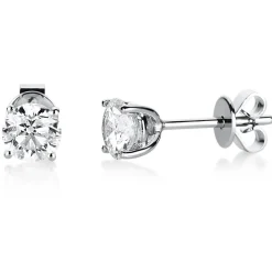 Ohrstecker 585 Gold Weißgold 2 Diamanten Brillanten 1,00 Ct. 4er-Krappe Ø4,9mm