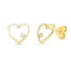 Ohrstecker Herz aus 750 Gold Gelbgold 2 Brillanten 0,03ct TW-SI 8,4x8,5mm