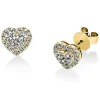 Ohrstecker Herzen aus 750 Gold Gelbgold mit 44 Diamant-Brillanten 0,55ct TW-SI