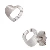 Ohrstecker Herz Herzchen 925 Silber mit Zirkonia Ohrschmuck teilmatt