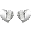 Ohrstecker Herz Herzen 925 Silber teileismatt teilglänzend Ohrringe Ohrschmuck