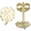 Ohrstecker Kleeblatt 333 Gelbgold, Kinder Ohrringe Ohrschmuck Goldohrringe