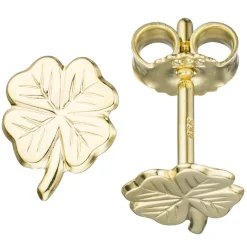 Ohrstecker Kleeblatt 333 Gelbgold, Kinder Ohrringe Ohrschmuck Goldohrringe