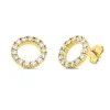 Ohrstecker Kreis aus 585 Gelbgold 28 Brillanten 0,84ct W-SI 11,9x11,9mm