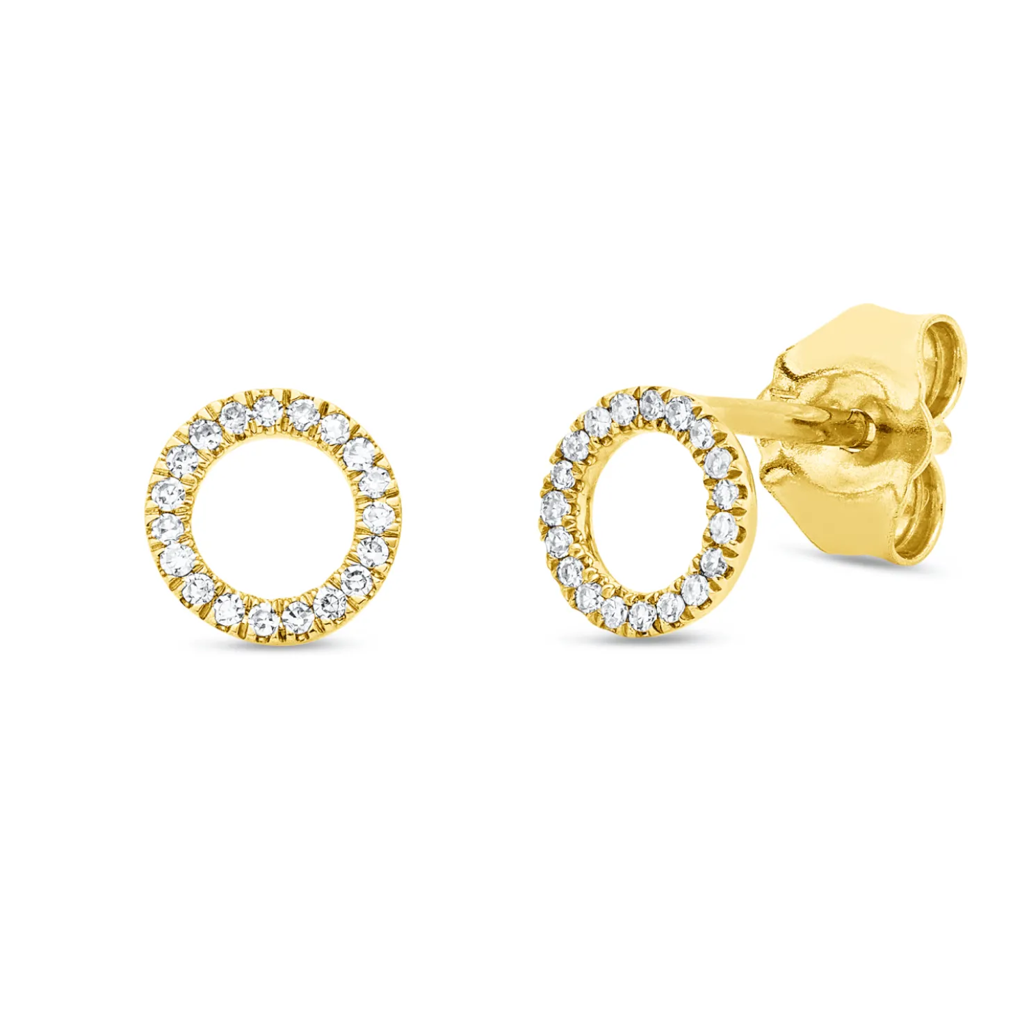 Ohrstecker Kreis aus 750 Gold Gelbgold 38 Diamanten 0,06ct TW-SI 5,5x5,5mm