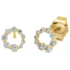 Ohrstecker Kreis 750 Gelbgold 18 Brillanten 0,21ct TW-SI Ø5,8mm Fassung rhodiniert