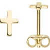Ohrstecker Kreuze 6,5x4,5mm aus 375 Gold Gelbgold Ohrringe Ohrschmuck schlicht